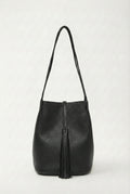 Melody Tassel Tote Bag in Black