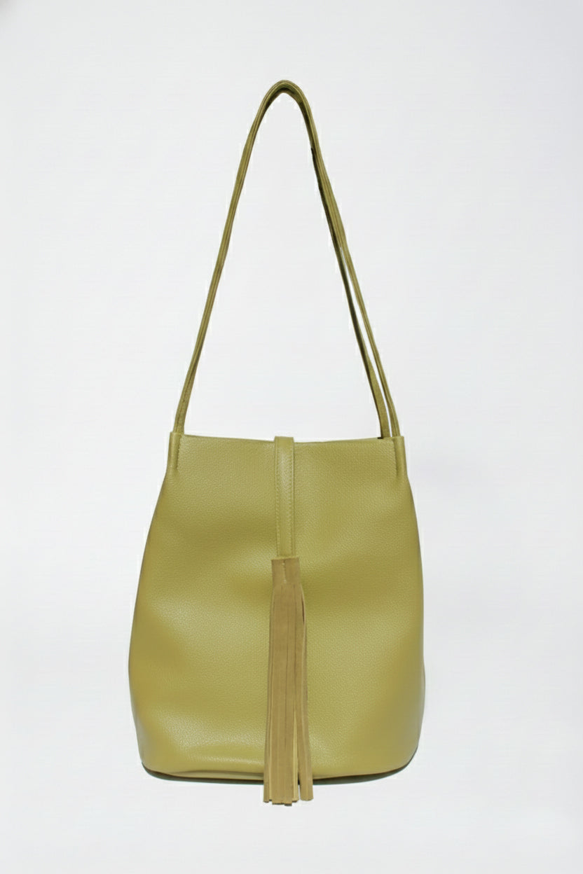 Melody Tassel Tote Bag in Sage
