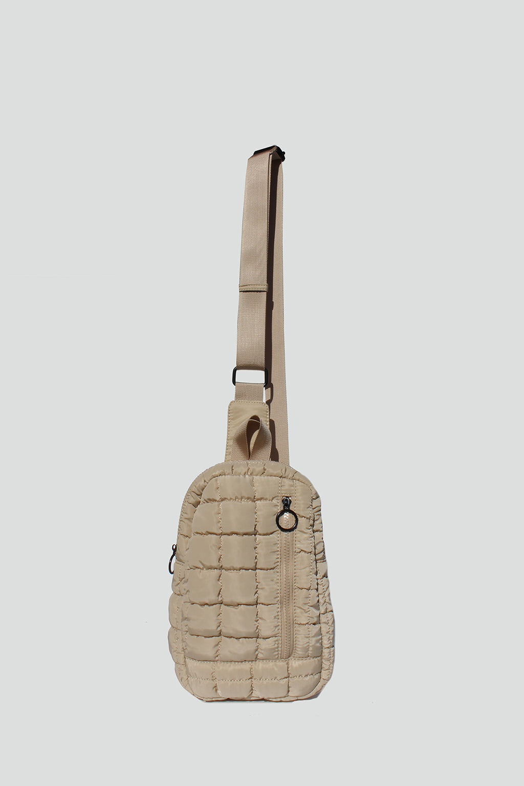 Nevaeh Quilted Nylon Sling Bag in Ivory