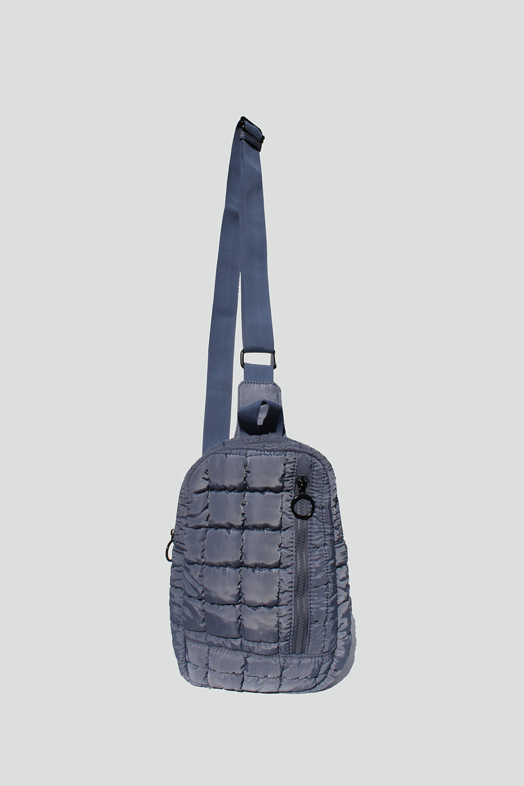 Nevaeh Quilted Nylon Sling Bag in Slate