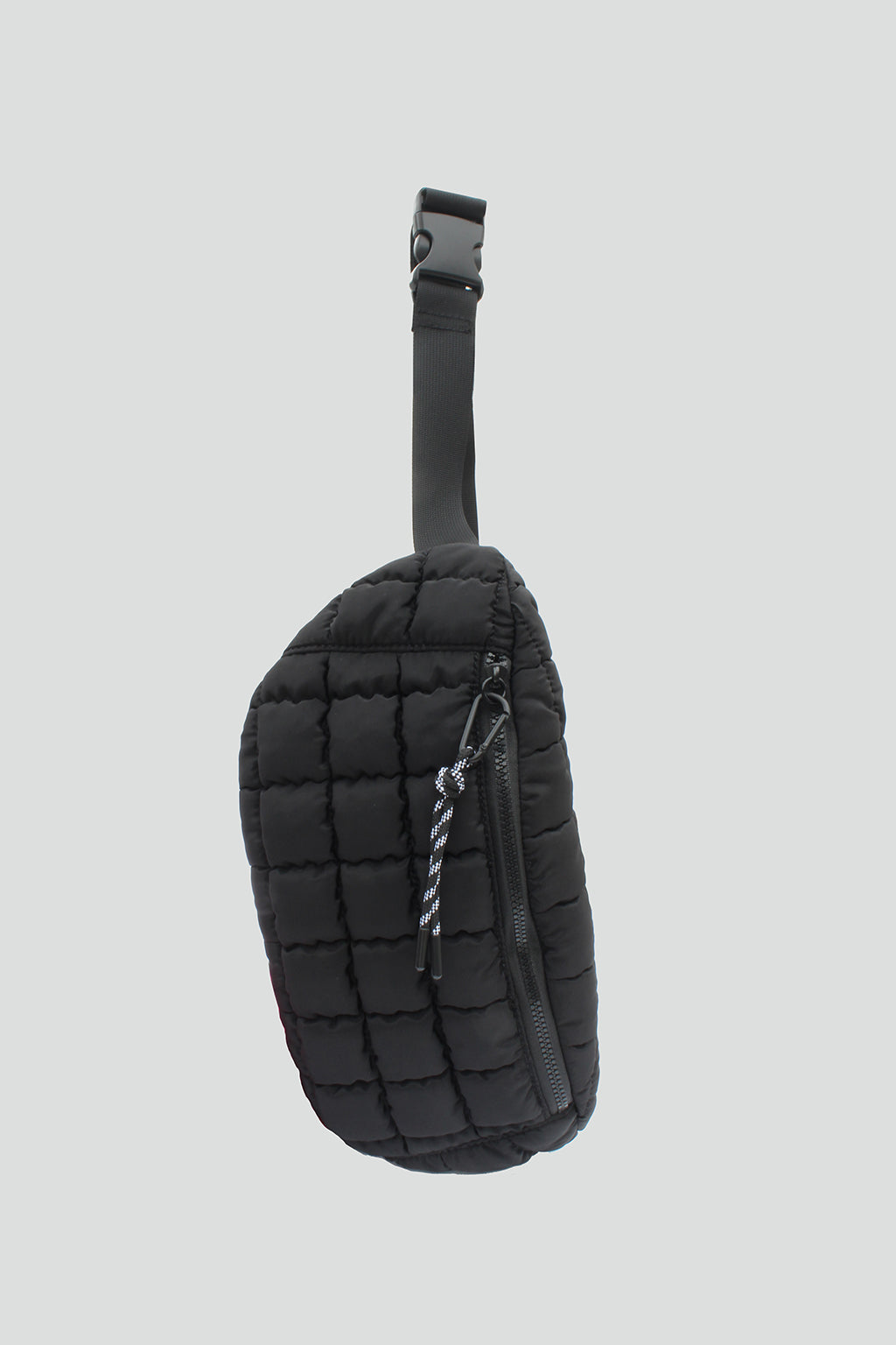 Harper Quilted Nylon Belt Bag in Black