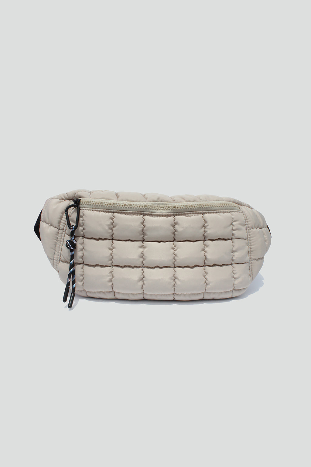 Harper Quilted Nylon Belt Bag in Cream
