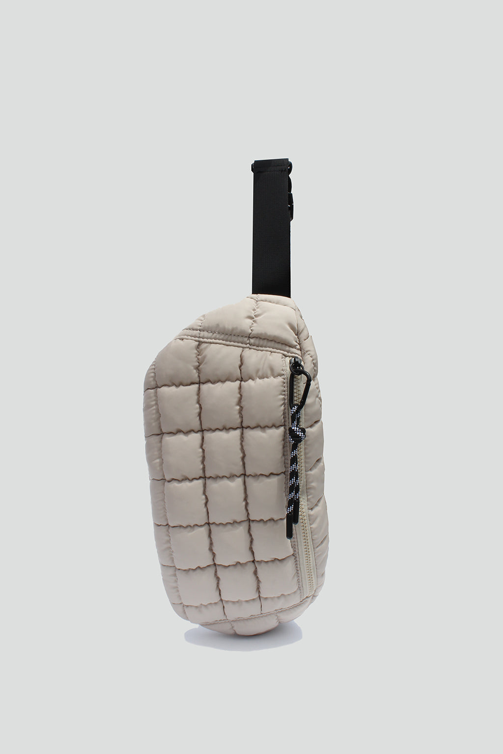 Harper Quilted Nylon Belt Bag in Cream
