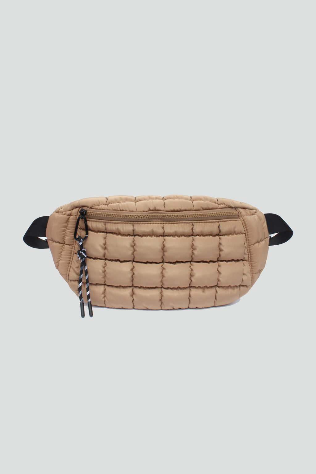 Harper Quilted Nylon Belt Bag in Sand