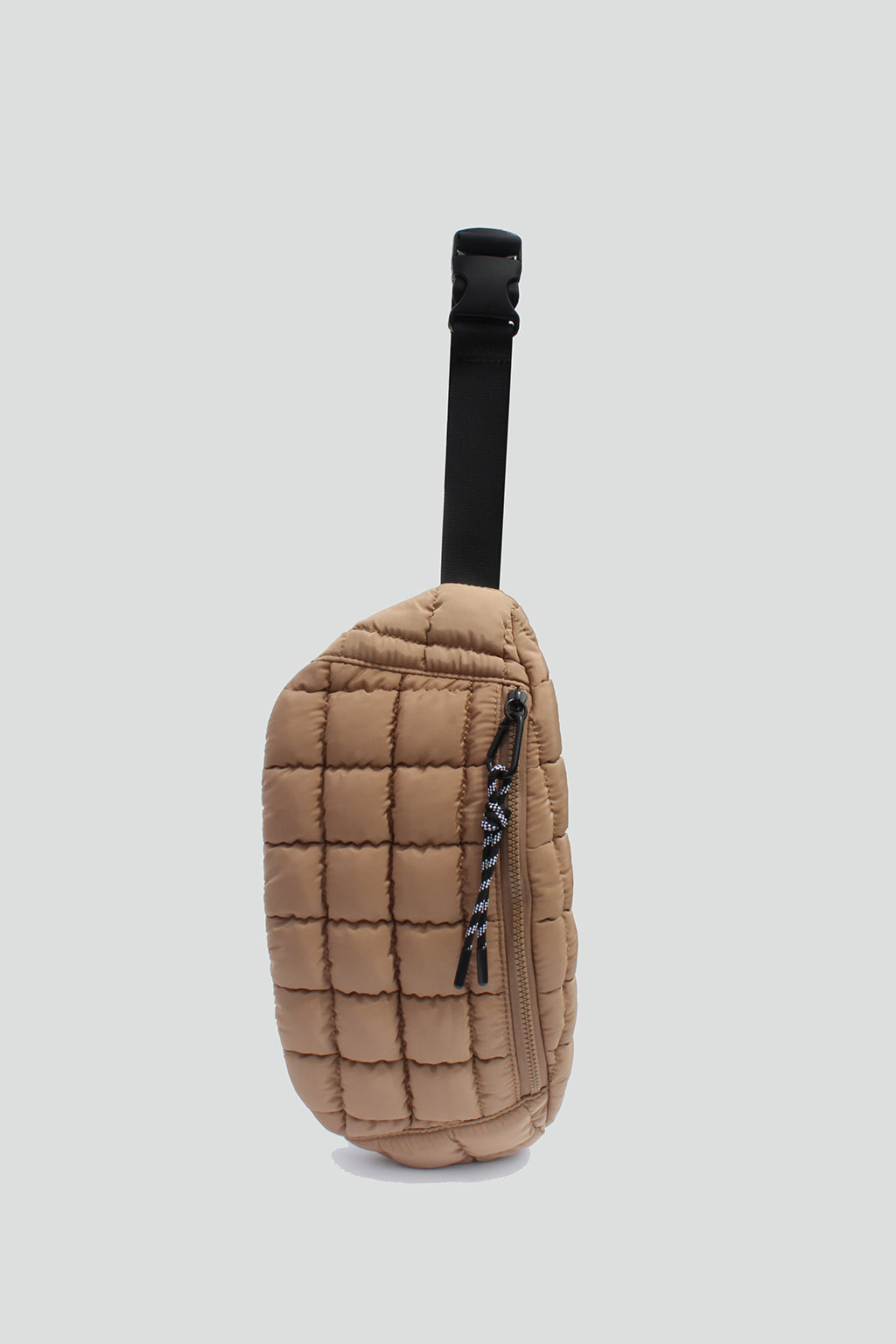 Harper Quilted Nylon Belt Bag in Sand