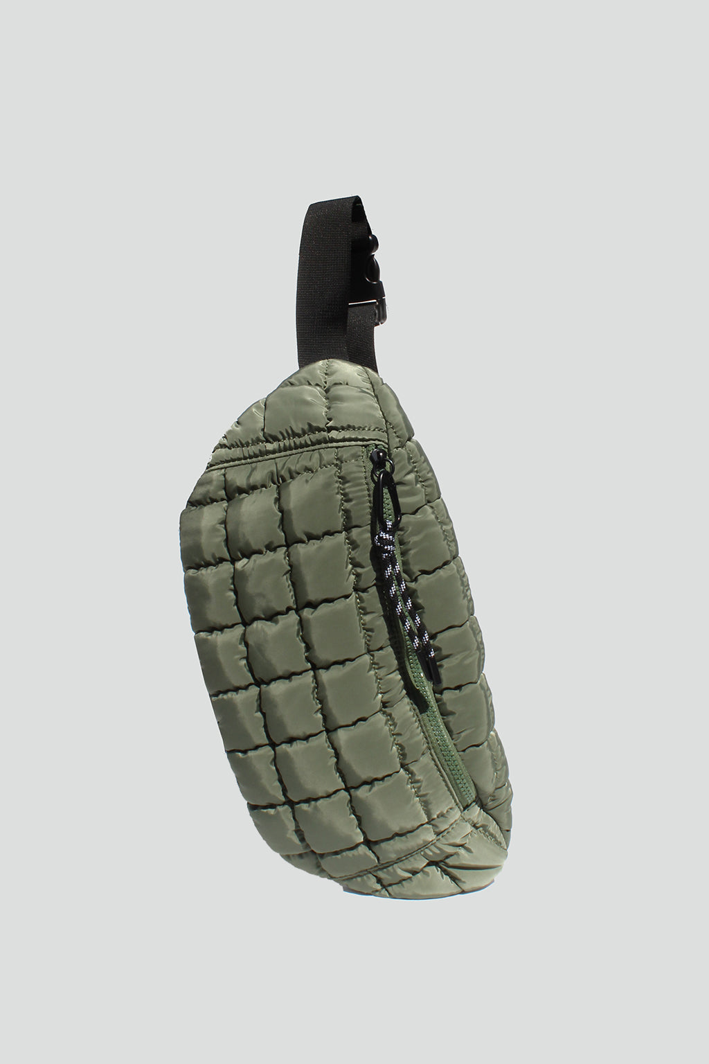 Harper Quilted Nylon Belt Bag in Wash Army