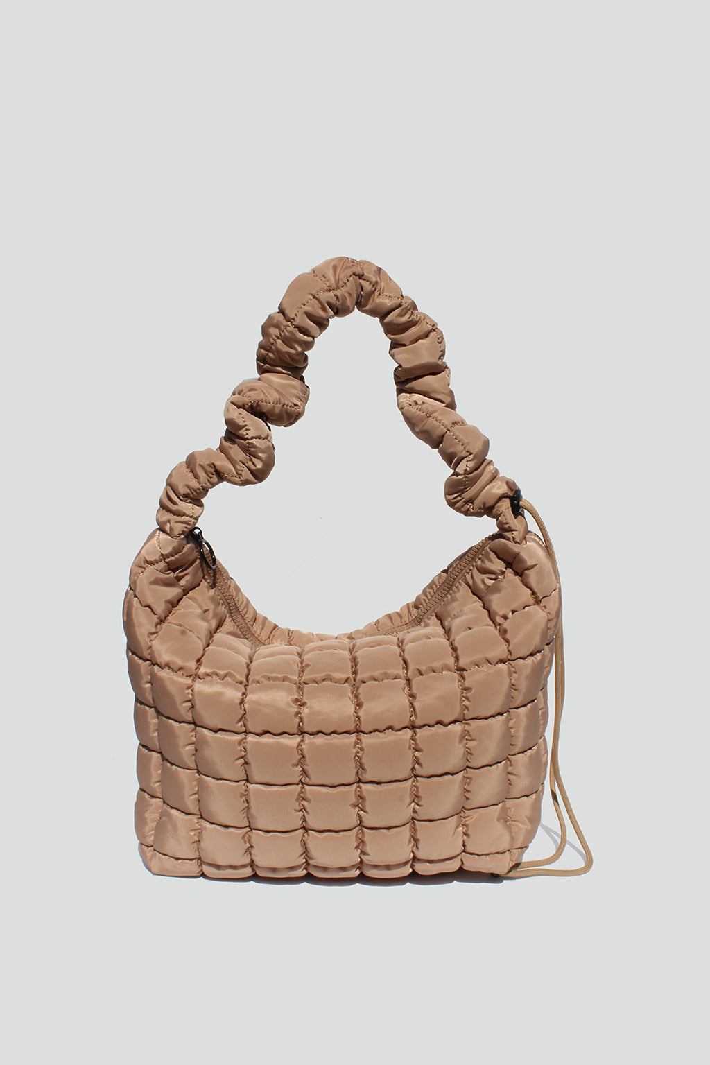 Grace Slouchy Quilted Nylon Crossbody Bag in Sand