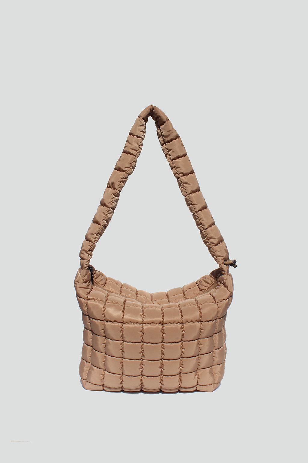 Grace Slouchy Quilted Nylon Crossbody Bag in Sand