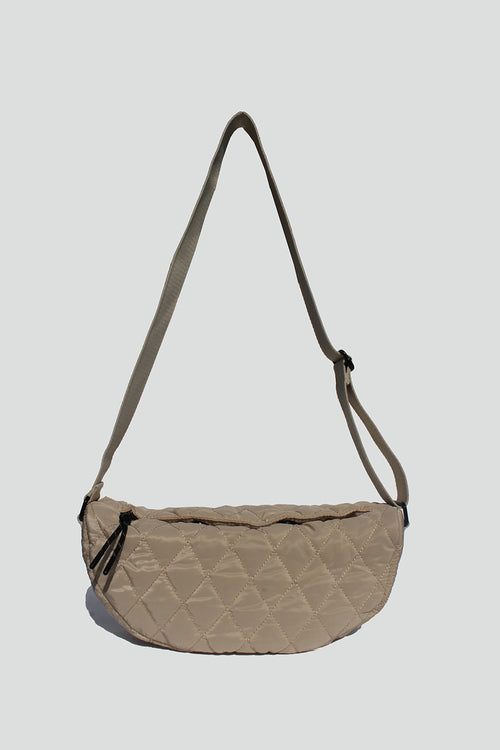Cora Quilted Crossbody Bag in Ivory