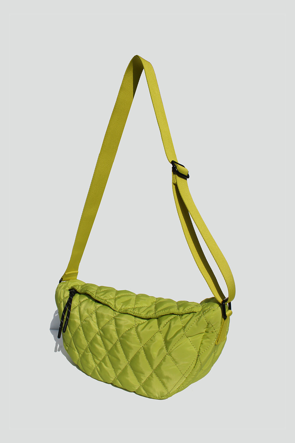 Cora Quilted Crossbody Bag in Lime