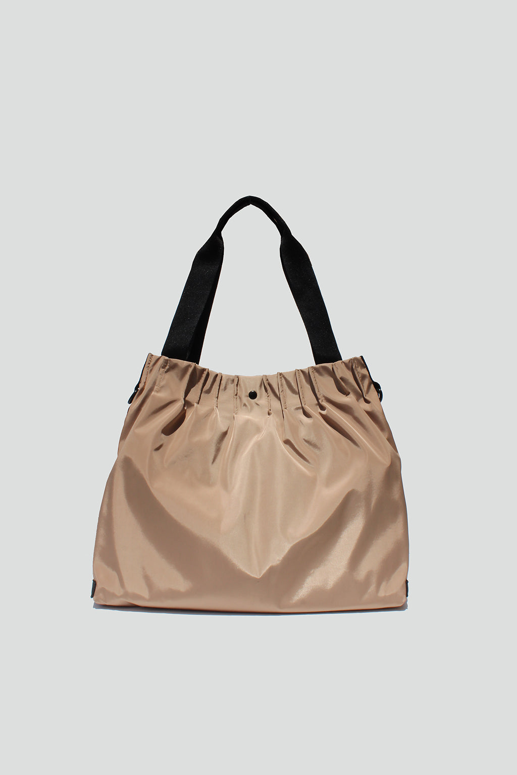 Elliana Ruched Nylon Tote Bag in Sand