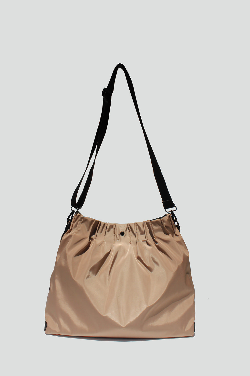 Elliana Ruched Nylon Tote Bag in Sand