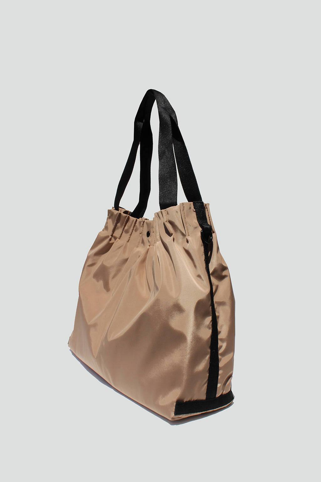 Elliana Ruched Nylon Tote Bag in Sand