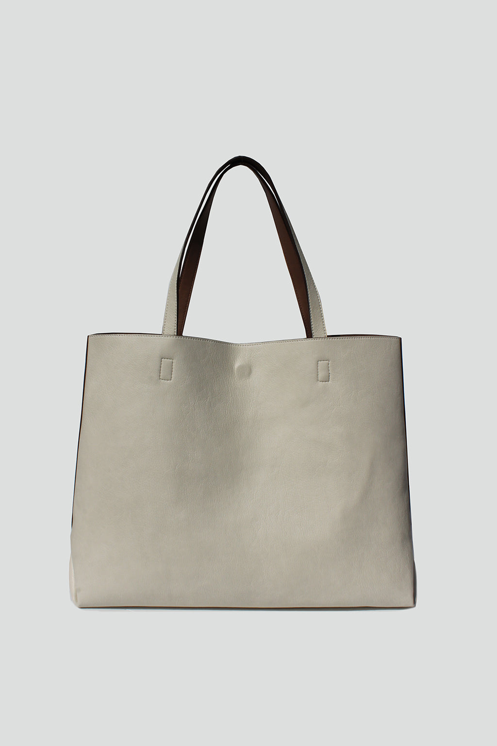 Amelia Faux Leather Tote Bag in Antique White